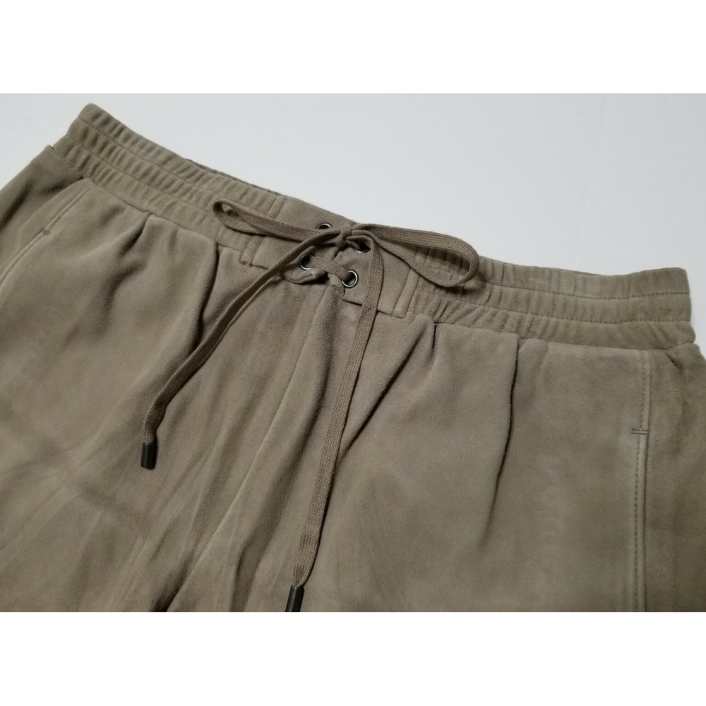 Vince Suede Leather Drawstring Boxer Shorts Concrete Beige NWT Size S $425 - Picture 7 of 11